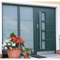 Aluminium-Haust&uuml;re mit Seitenteil in Tannengr&uuml;n