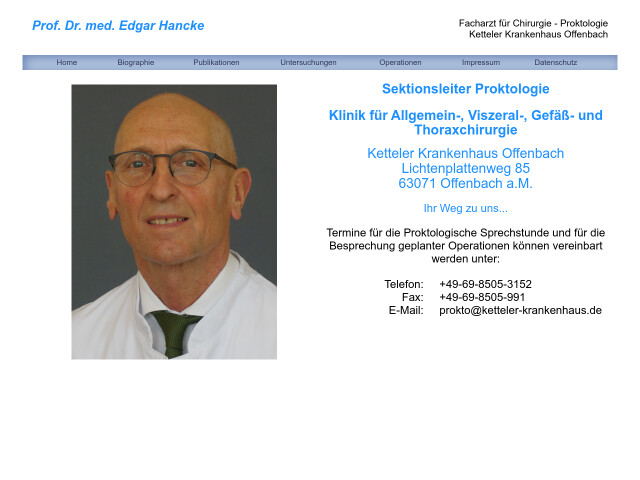 Prof Dr Med Edgar Hancke Facharzt Für Chirurgie Proktologie Im Ketteler Krankenhaus 4804