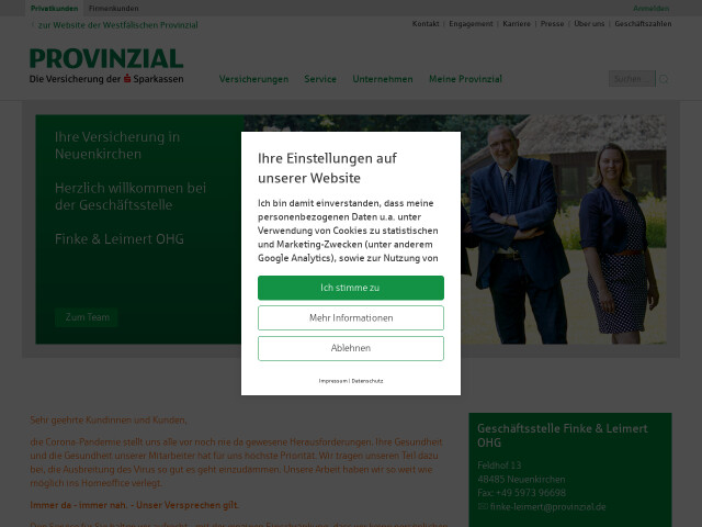 Provinzial Finke Leimert Neuenkirchen Offnungszeiten Telefon Adresse
