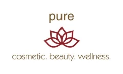 Logo pure cosmetic. beauty. wellness.