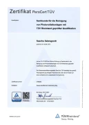 TÜV Rheinland Zertifikat Sachkunde für die Reinigung von Photovoltaikanlagen