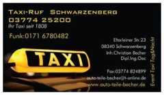Taxi-Becher Taxibetrieb Schwarzenberg