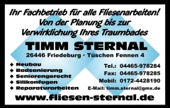 Timm Sternal Fliesen- Platten- und Mosaik Verlegearbeiten Friedeburg